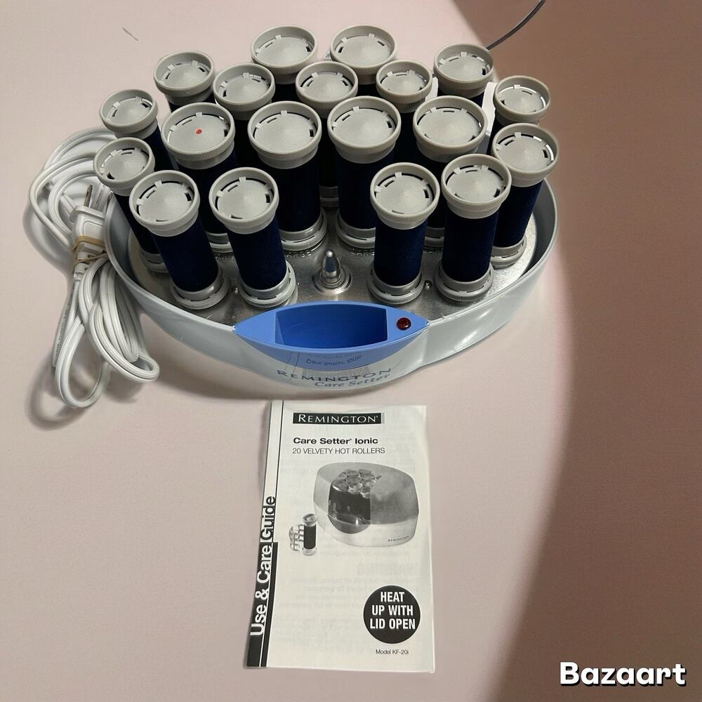 Used Remington Care Setter Hot Rollers Velvet w/Clips WORKS Missing One Roller